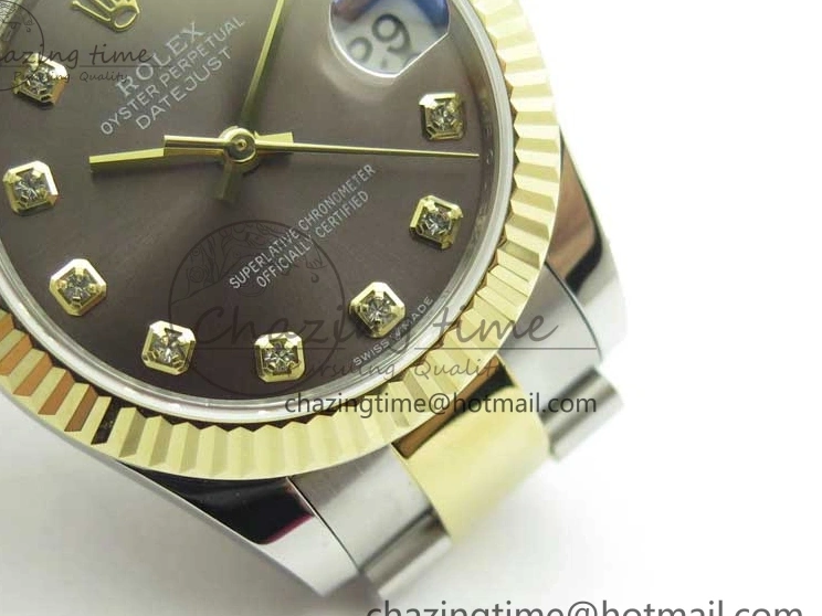 MiroTime 0127 SoftTouch Datejust 31mm 278273 SS YG BP Maker Best Edition Gray Diamonds Dial on SS YG Oyster Bracelet 2715